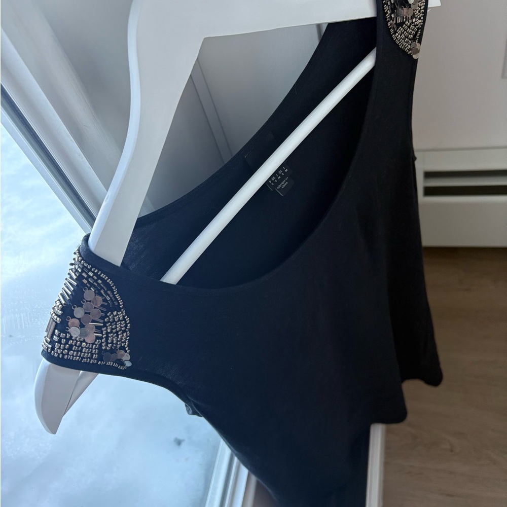Black Top with Sequin Detail